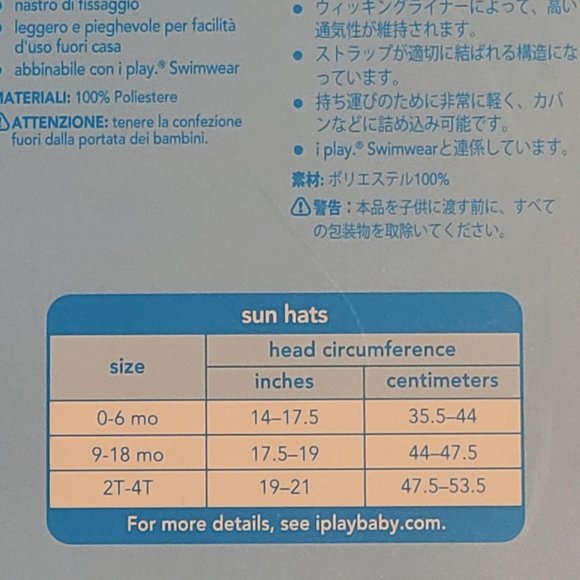 I-Play Sun Protection Hat 2T-4T Blue - Picture 3 of 13